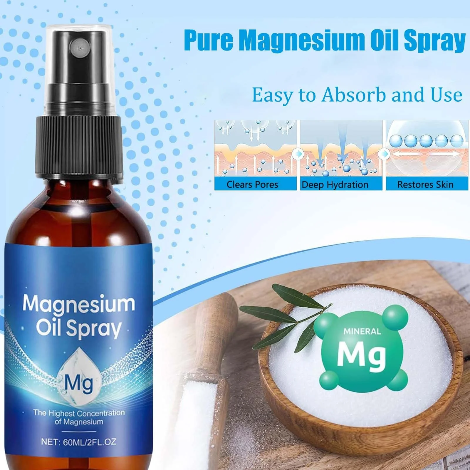 Розчин для ніг Magnesium Oil Sleep Promoting заспокійливий концентрат 60 мл, фото №5