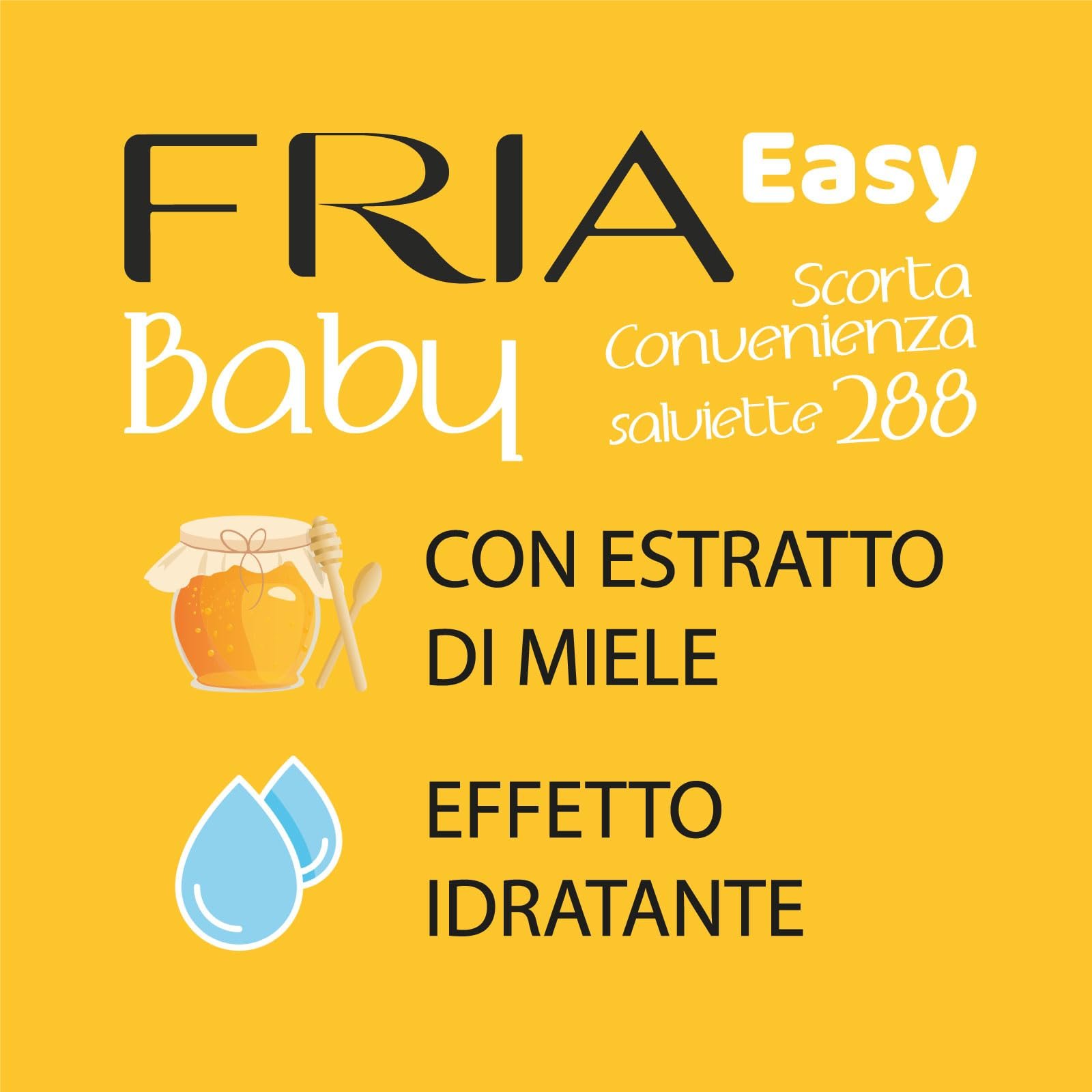 Серветки Fria Easy Baby для зміни підгузків з алое вера та екстрактом меду, зі зволожуючим ефектом для шкіри, 288 штук в упаковці, фото №5