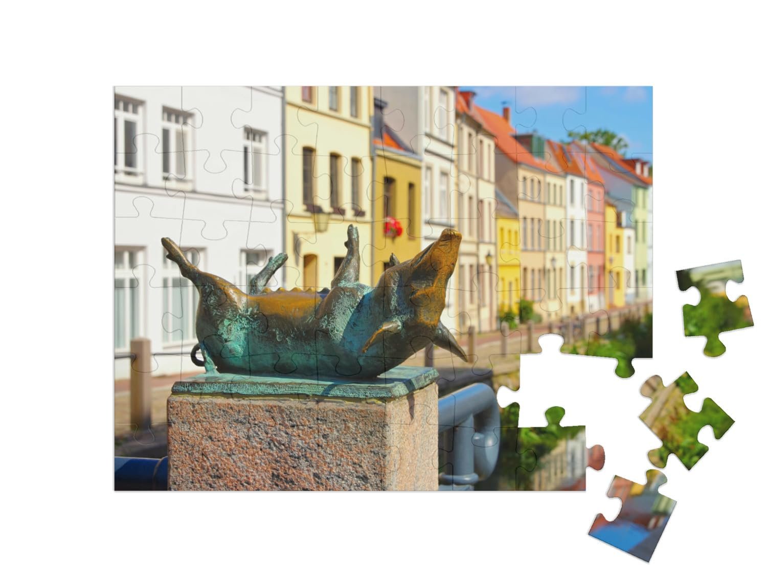 Пазл puzzleYOU "Старый город Висмар в Северной Германии со Свиным мостом" 48 деталей, фото №2