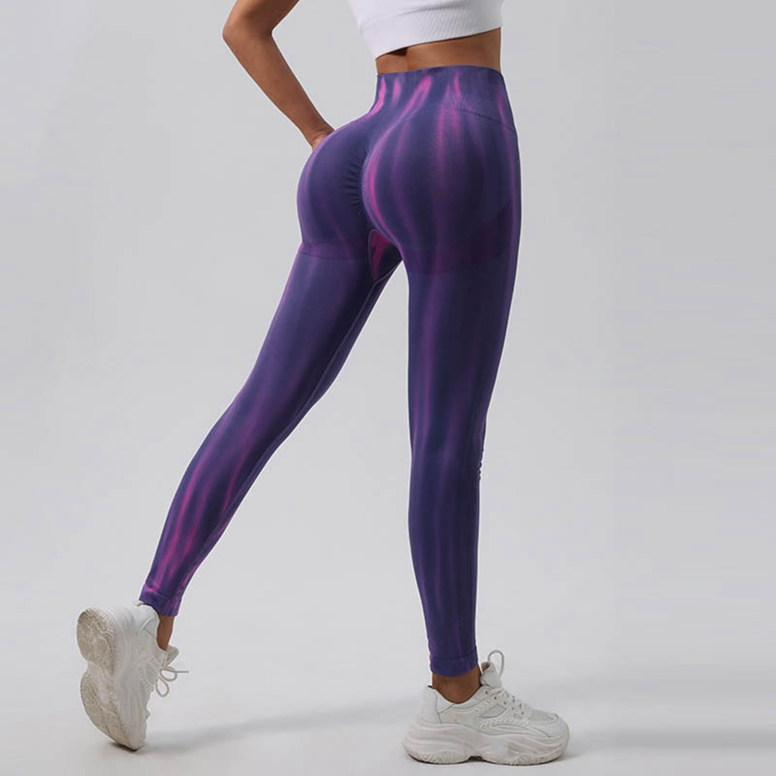 Жіночі легінси в смужку Tie Dye Scrunch Легінси з високою талією Еластичні спортивні легінси Для йоги та тренажерного залу Легінси Для підтяжки сідниць проти целюліту з високою талією, фото №2