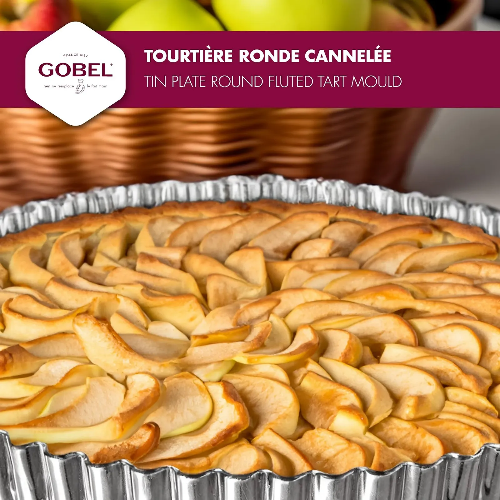 Форма для запекания GOBEL круглая рифленая жестяная Ø 26 см серебристая, фото №4