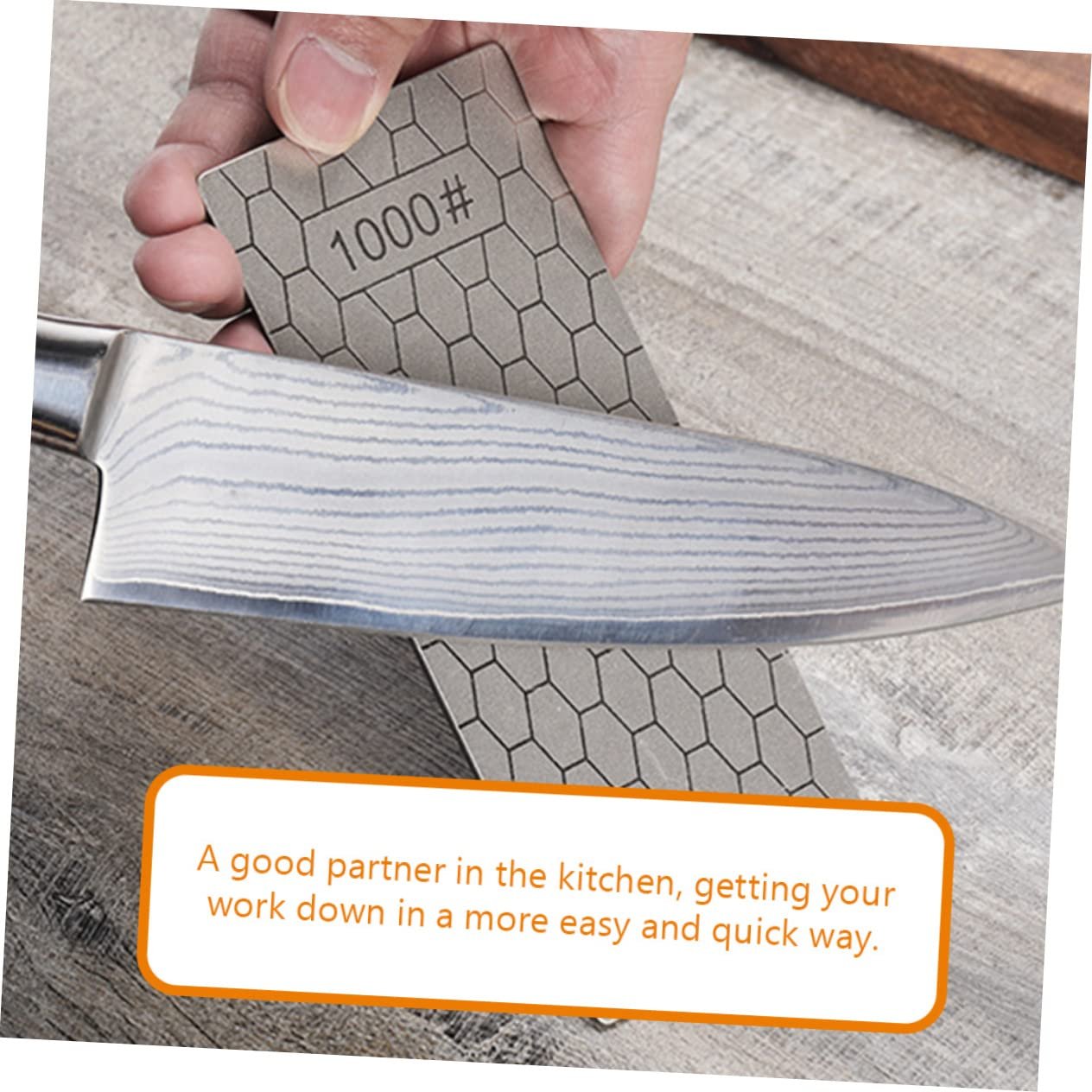 Набір інструментів для заточування ножів із 3 предметів круглий двосторонній з ручкою Diamond Silver, фото №4