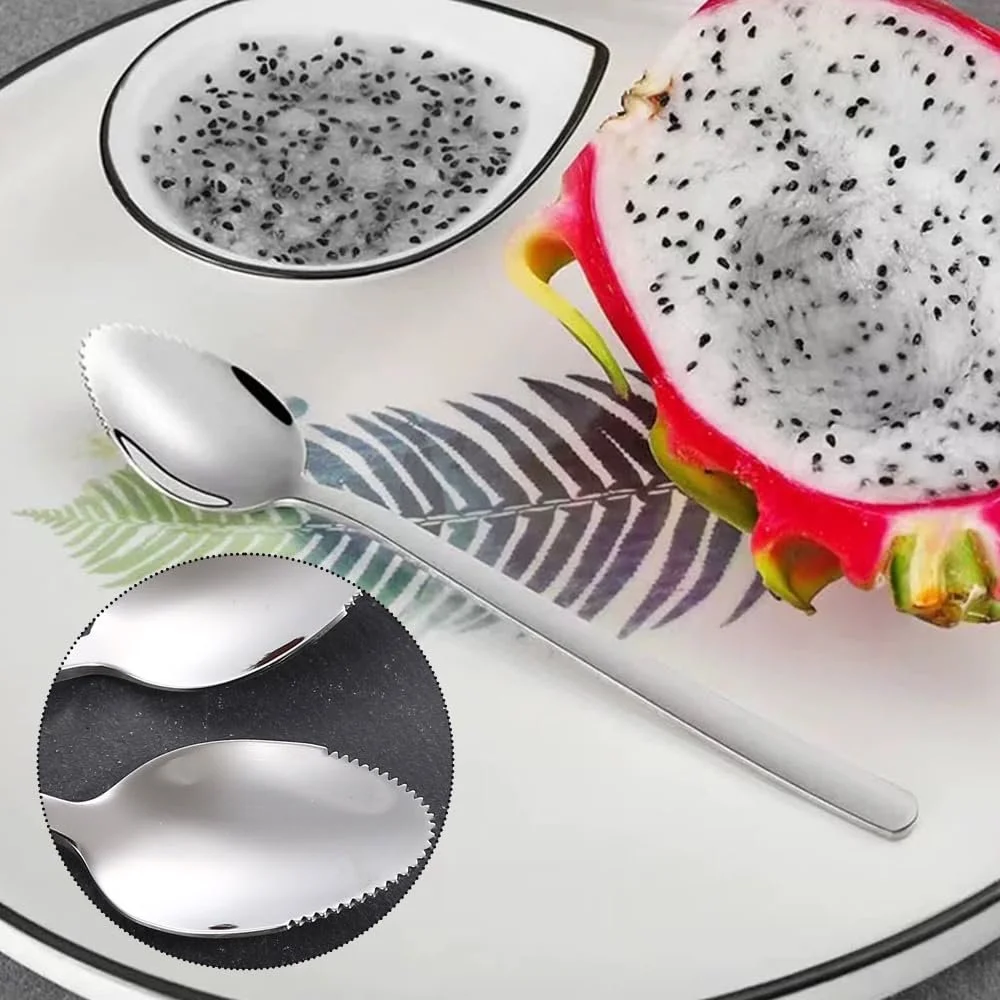 Ложка для грейпфрута Kiwi, серебристая, из нержавеющей стали, с зубцами, 2 шт, фото №6