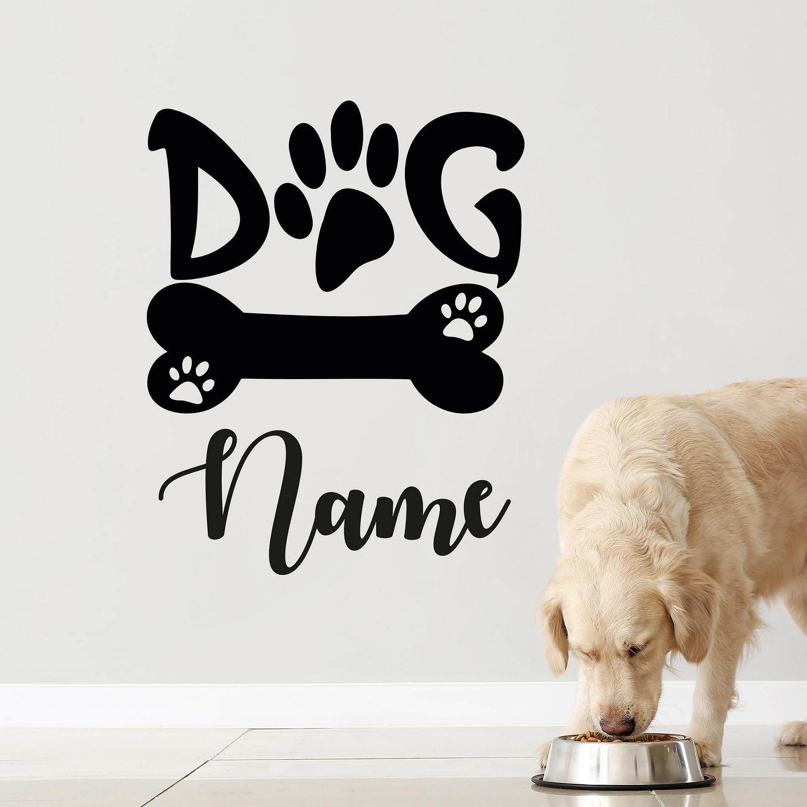 Наклейка для стін GRAZDesign Dog Name Personalised Dog самоклейна 76 x 57 см Чорна, фото №1