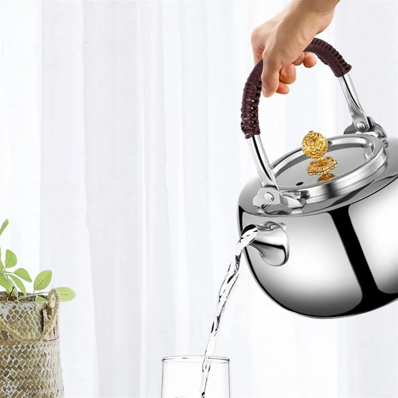 Чайник Нержавіюча Сталь Плоска Основа Побутовий, фото №5 Чайник Нержавіюча Сталь Плоска Основа Побутовий, фото №5