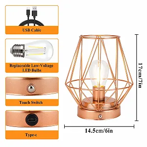 Настільна лампа TRIROCKS Diamond набір 2 шт. акумуляторна LED сенсорна з димуванням Рожеве золото synthetic.ua - Фото 1