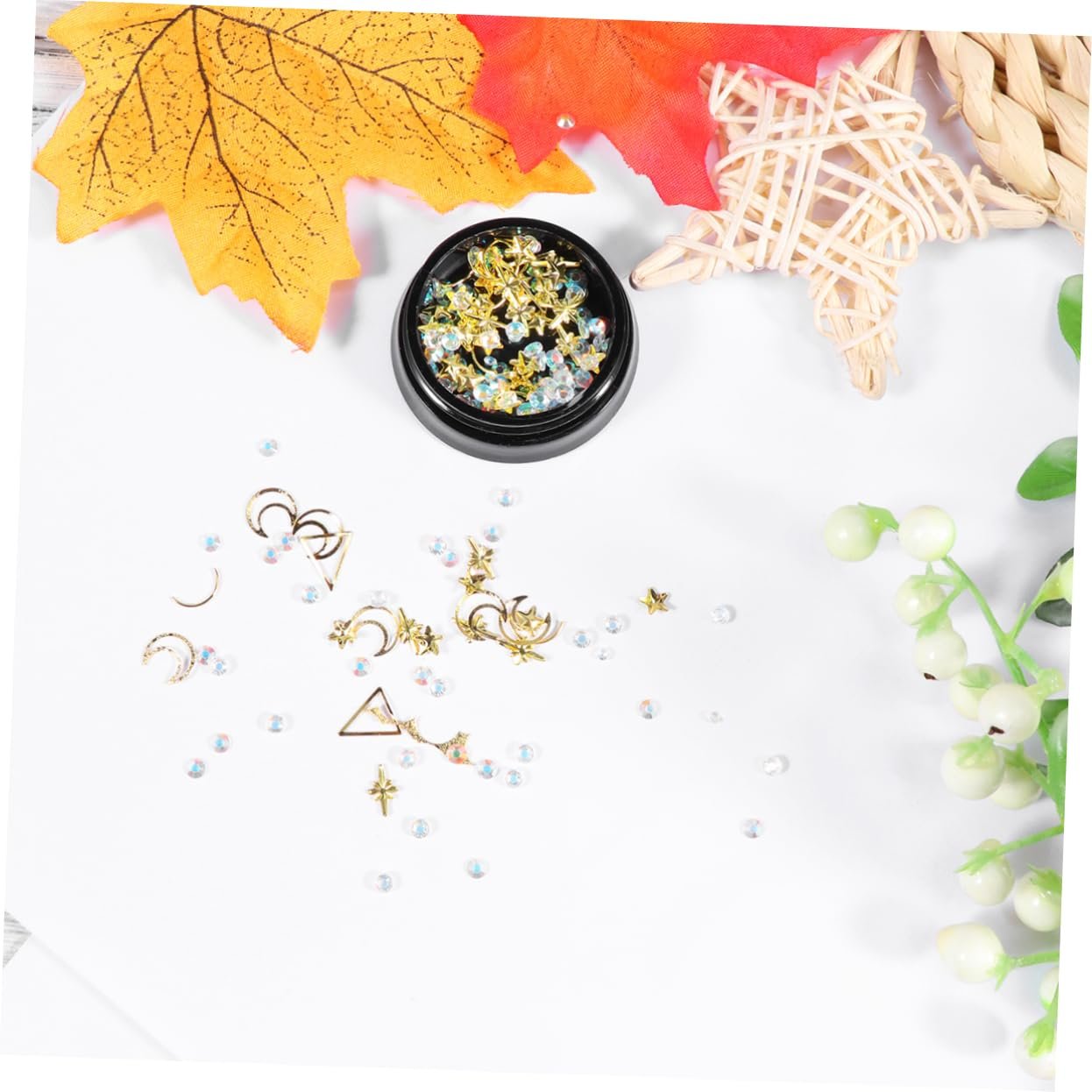 Стразы для ногтей Healeved, 4 шт, разноцветные, медная пластина, фото №8