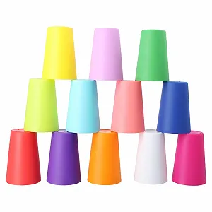 Чашка Пластикова Різнобарвна 260 мл, 12 шт - Фото 1