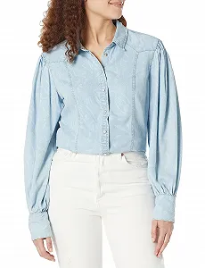 Сорочка Guess Vanessa з довгим рукавом Cottage Rose Wash Blue, Small - Фото 1