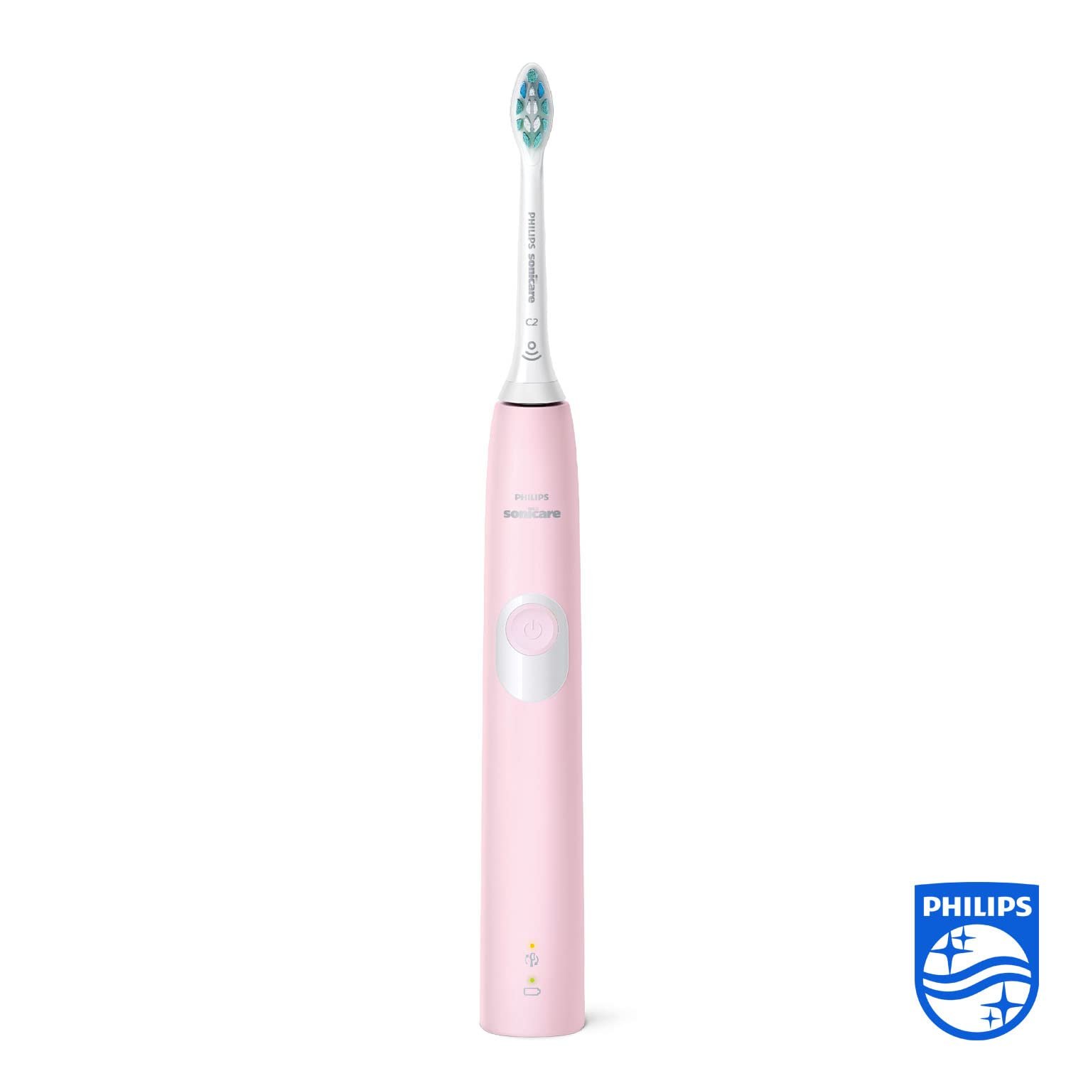 Електрична зубна щітка Philips Sonicare ProtectiveClean 4300 EU Plug Пастельно-рожева, фото №2