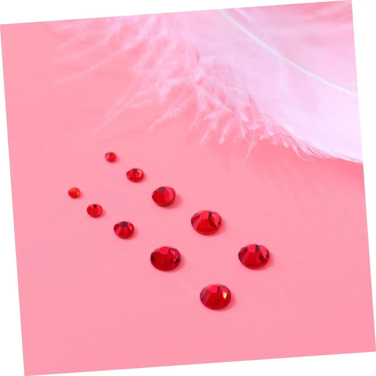 Прикраса для нігтів Housoutil 300 шт, червоні, з плоскою основою, набір наклейок для манікюру, фото №7