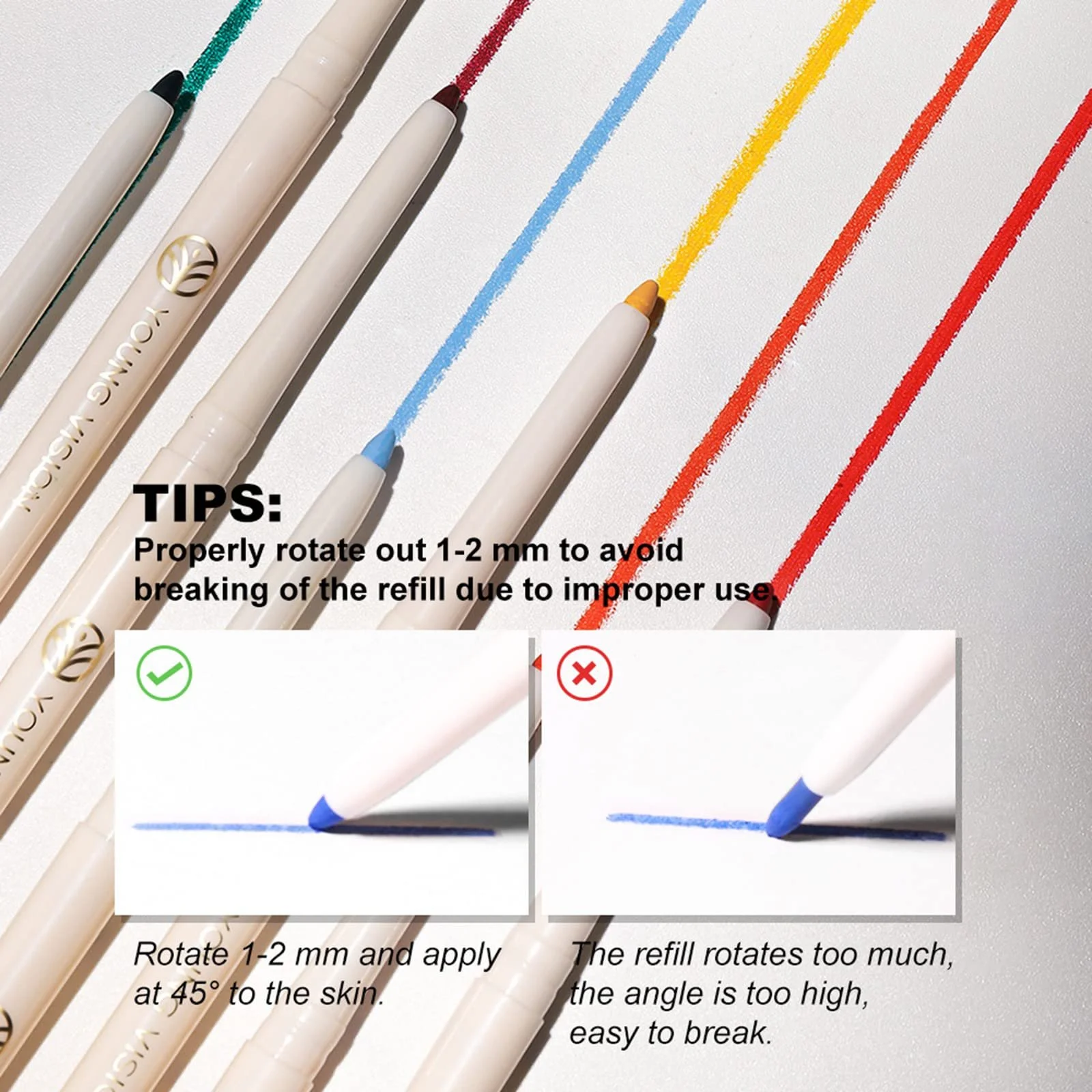 Олівець для очей VISION  Набір олівців для макіяжу різних кольорів, фото №3