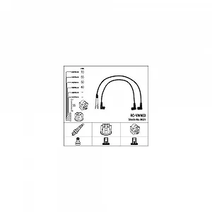 Комплект проводів запалювання NGK 8621 для AUDI SEAT SKODA VW LAMBORGHINI BENTLEY - Фото 1