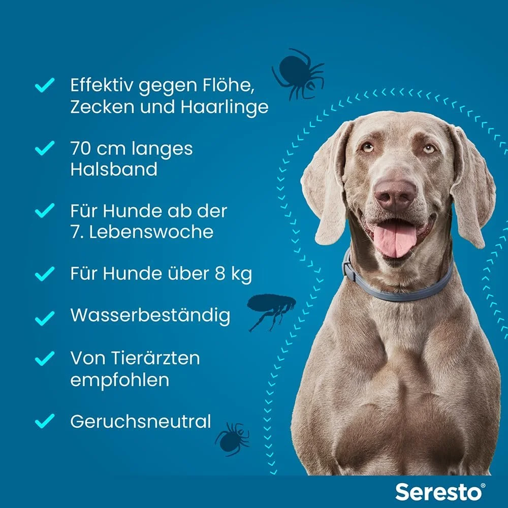 Нашийник від бліх та кліщів Elanco Seresto Promo Set для великих собак від 8 кг з диспенсером для пакетів, фото №4