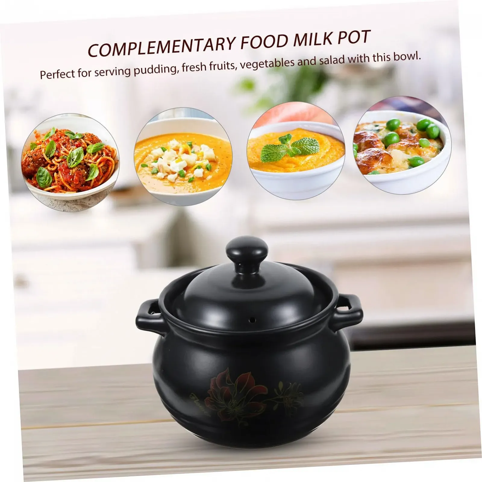 Каструля керамічна 2 л з кришкою термостійка, фото №8 Каструля керамічна 2 л з кришкою термостійка, фото №8