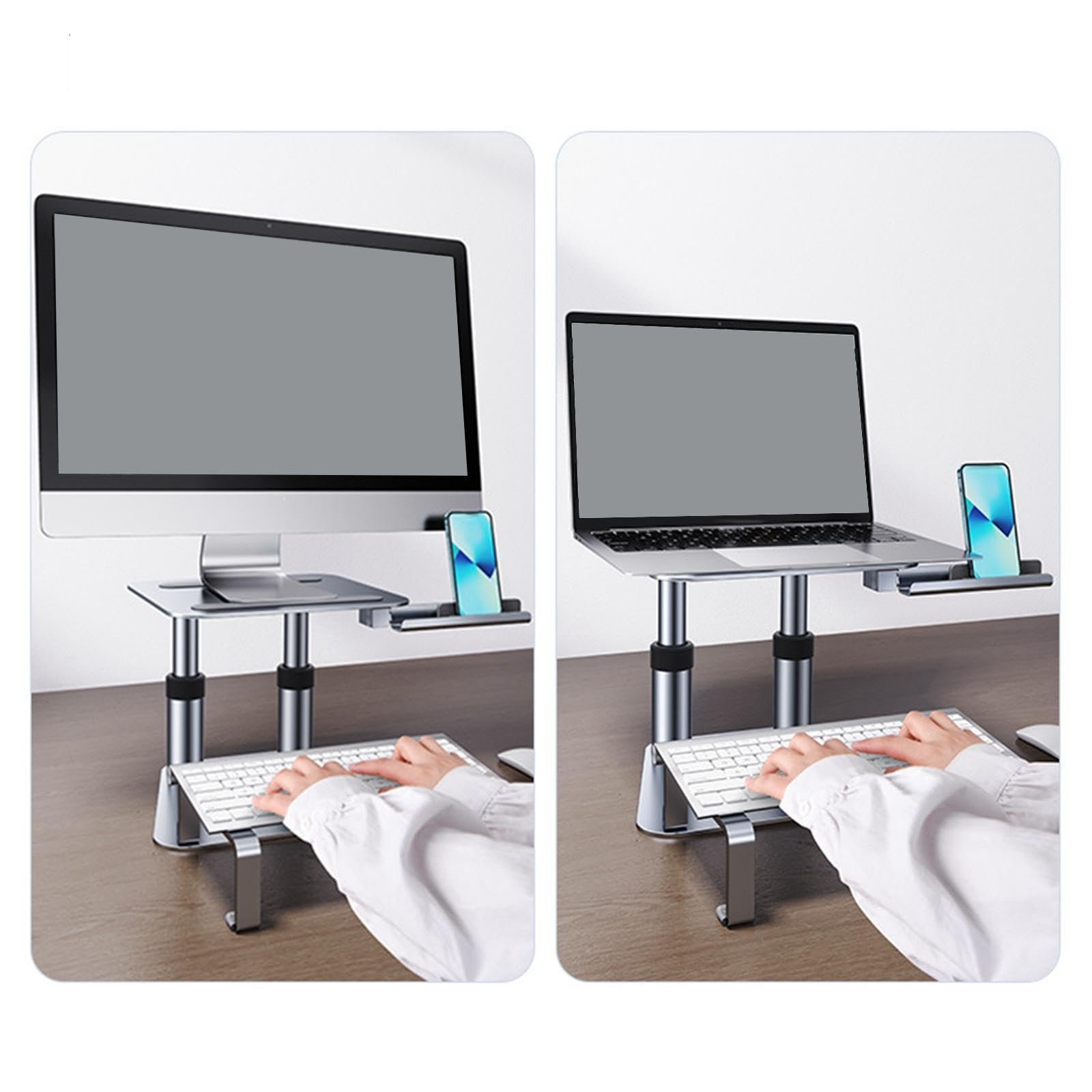 Підставка для ноутбука, портативна, алюмінієвий сплав, ергономічна, для столу, фото №7