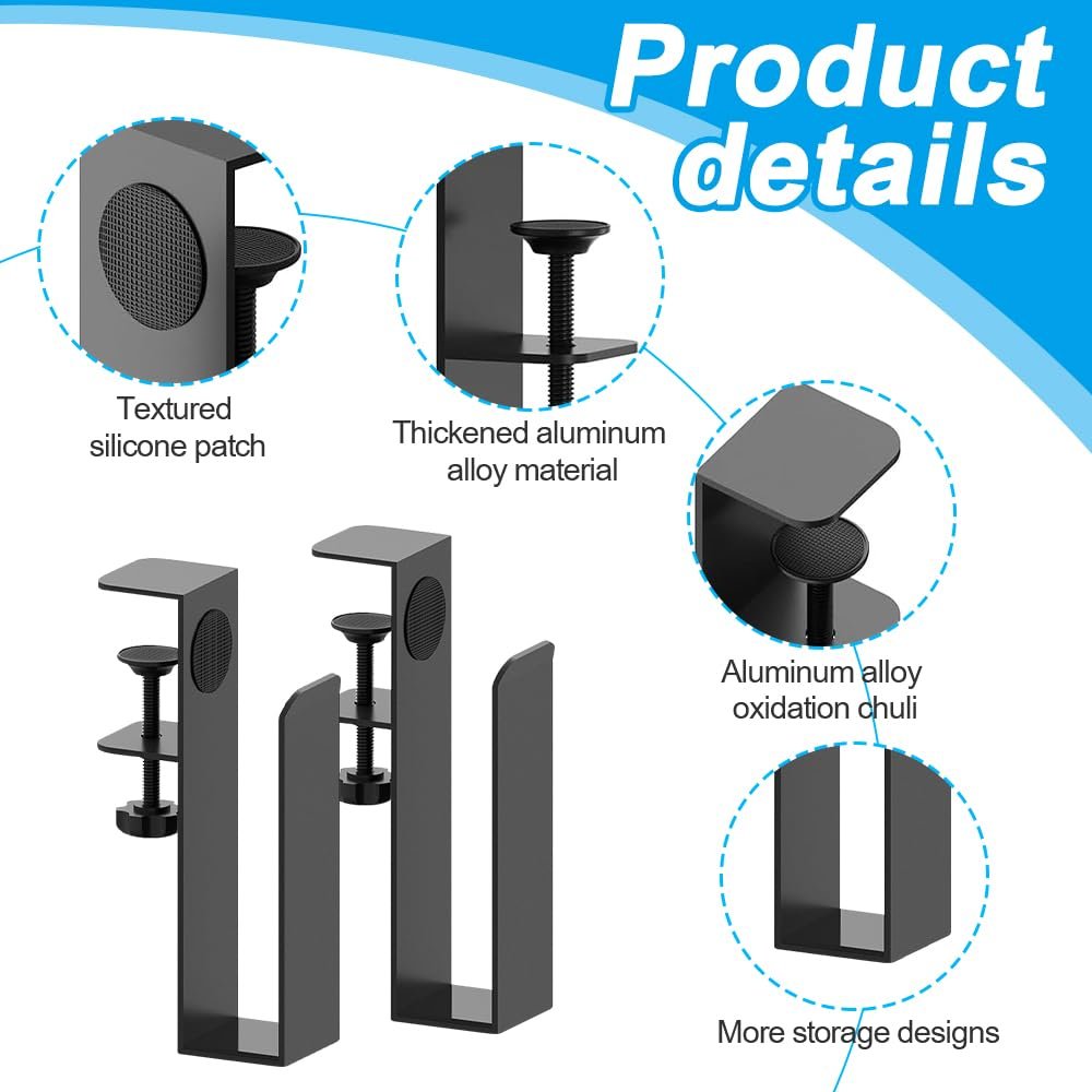 Комплект з 2 підвісних органайзерів для ноутбука, регульоване зберігання збоку столу, вертикальна, фото №3 Комплект з 2 підвісних органайзерів для ноутбука, регульоване зберігання збоку столу, вертикальна, фото №3