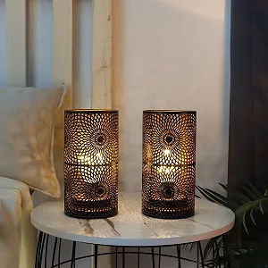 Настільна лампа JHY DESIGN Набір із 2 штук Метал Акумуляторна Бездротова Edison Bulb Чорна synthetic.ua - Фото 1