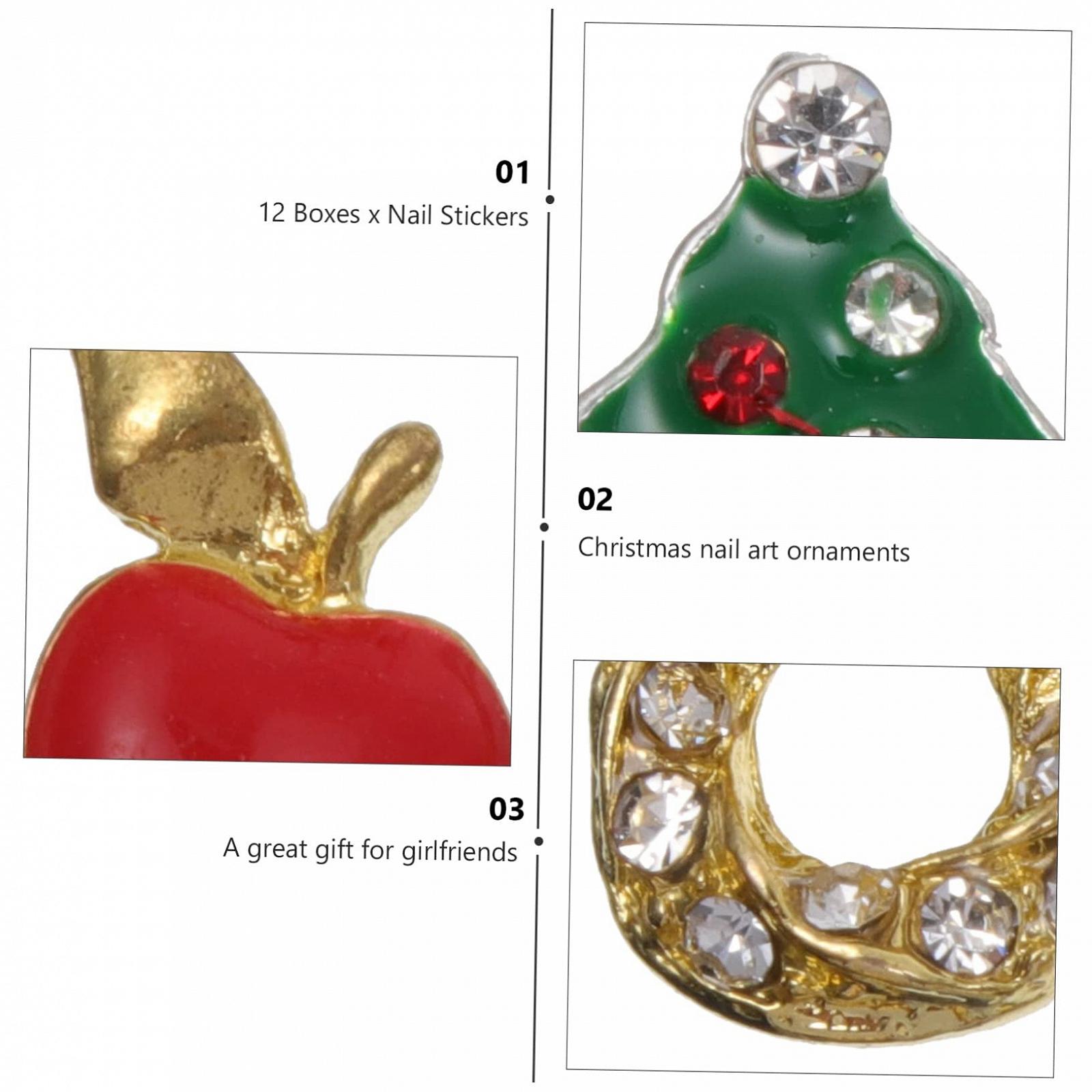 Наклейки для нігтів POPETPOP різдвяний декор з блискітками, фото №9