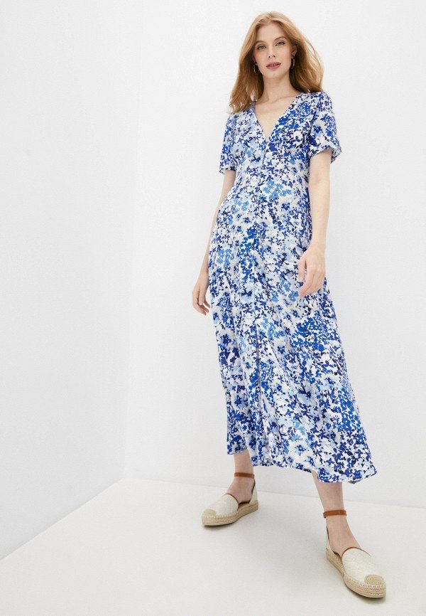 Сукня ONLENOLA S/S MIDI DRESS  WVN 15230958 Dazzling Blue-CRUISE FLORAL ONLY Блакитний XS, фото №1