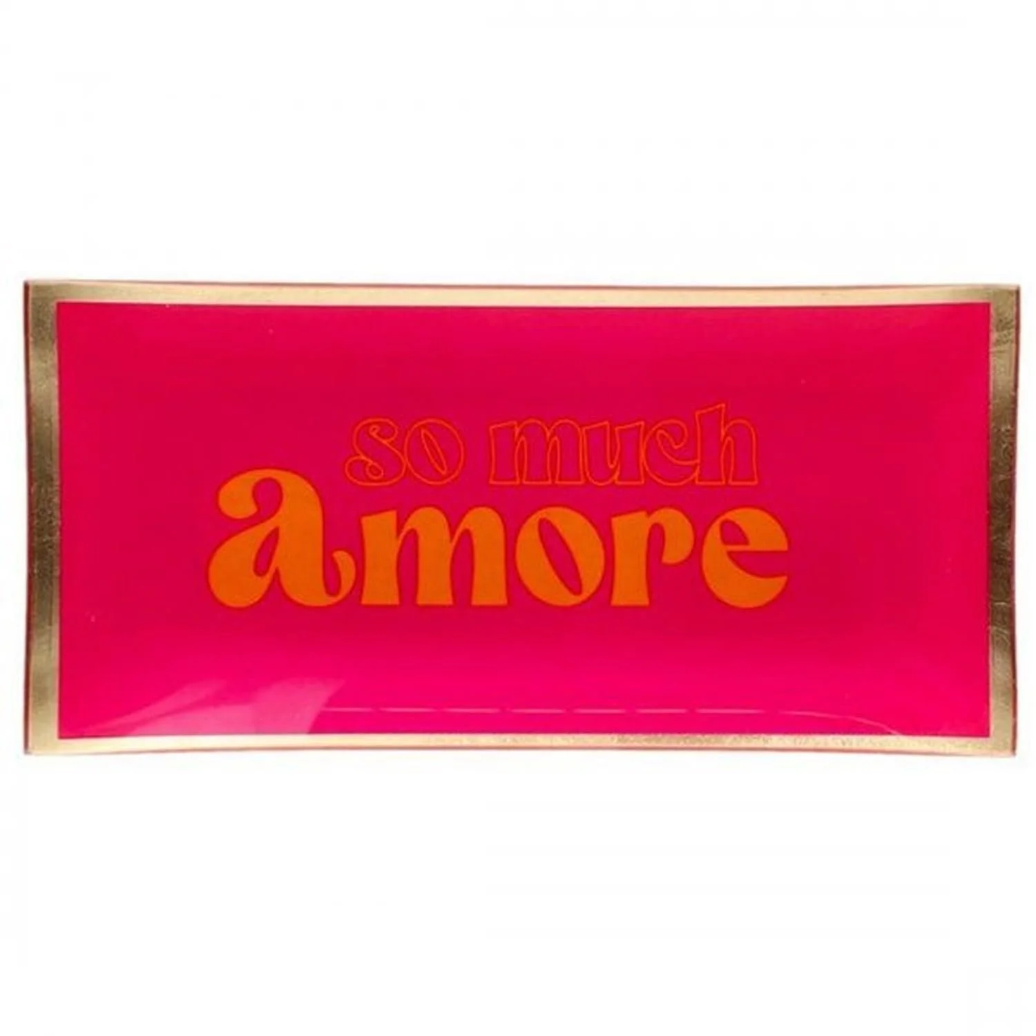 Скляна тарілка Gift Company Love Plates L Neon Pink So Much Amore, фото №1