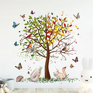 Наклейка на стіну Birds on Tree Four Seasons XXL 116 x 123 см вінілова - Фото 1