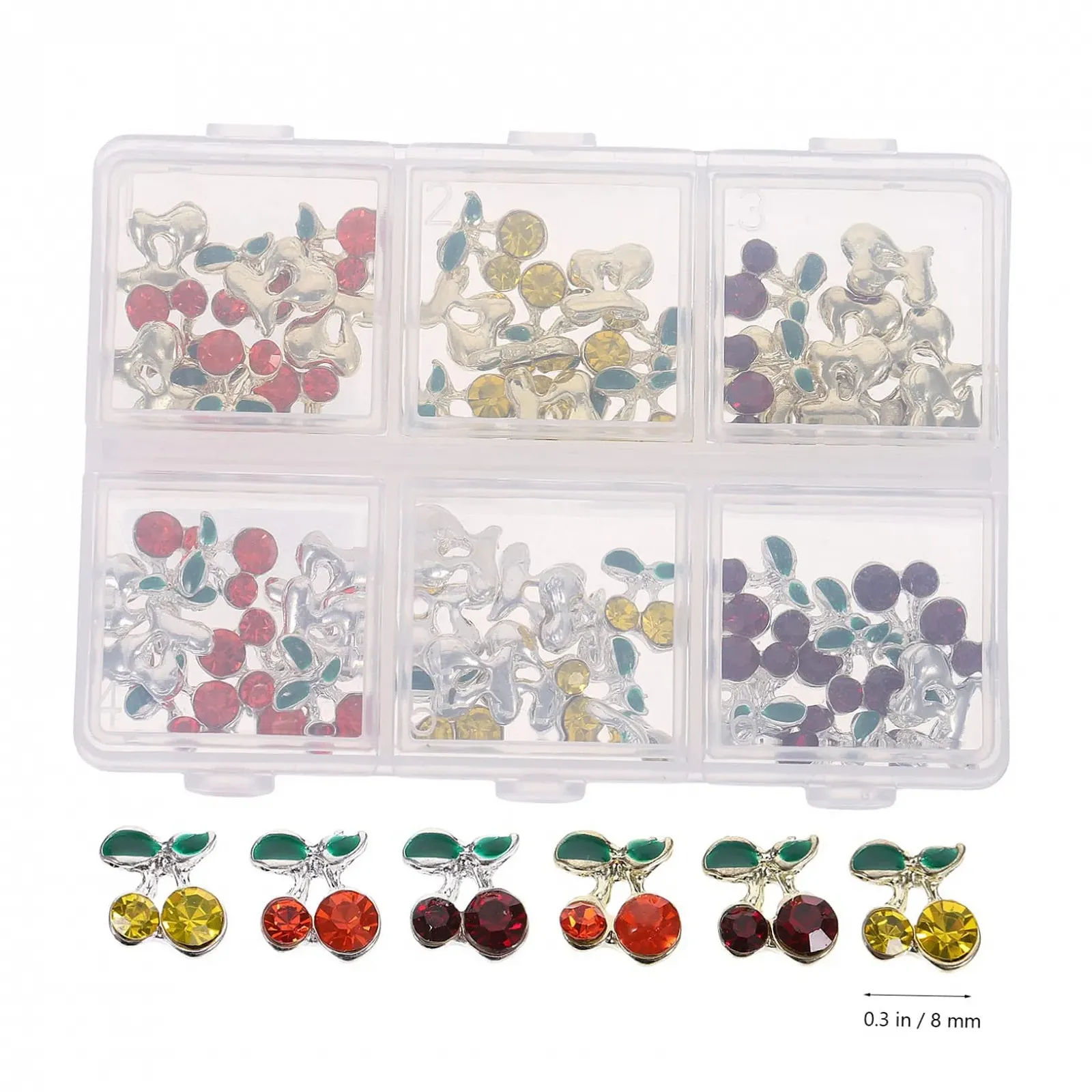 Украшение для ногтей LALAFINA Изготовление Фрукты Самоцветы Вишни Стразы Акрил Предметы роскоши для девочек Ювелирные изделия Кристаллы DIY Диски, 240 шт, фото №9 Украшение для ногтей LALAFINA Изготовление Фрукты Самоцветы Вишни Стразы Акрил Предметы роскоши для девочек Ювелирные изделия Кристаллы DIY Диски, 240 шт, фото №9