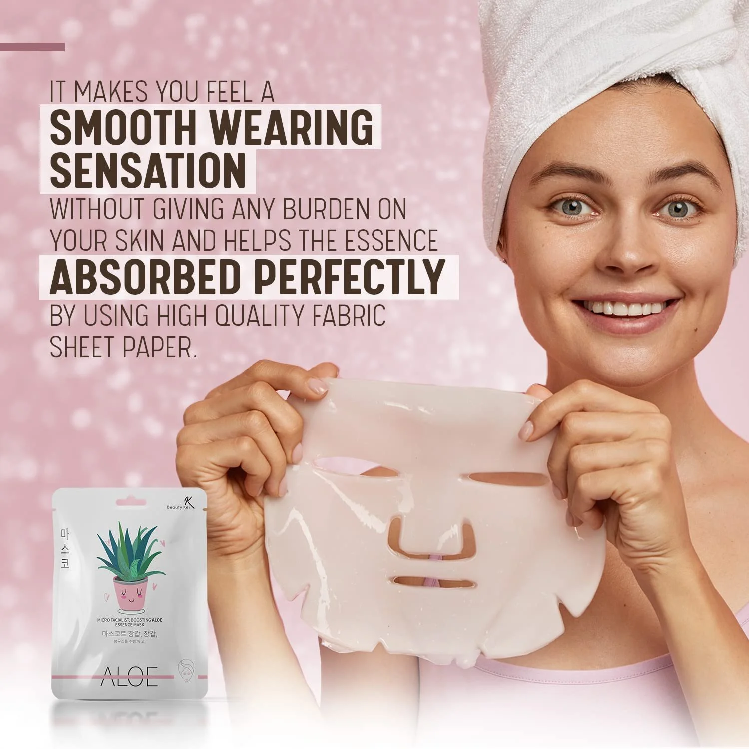 Тканинна маска для обличчя Aloe Vera Korean, 10 шт, фото №4 Тканинна маска для обличчя Aloe Vera Korean, 10 шт, фото №4