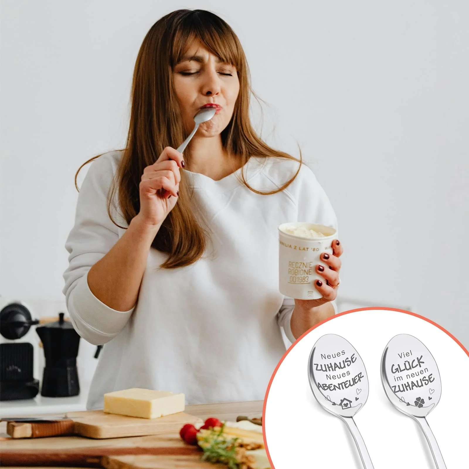 Ложка для кави з гравіюванням New Home New Adventure, набір 2 шт., фото №3