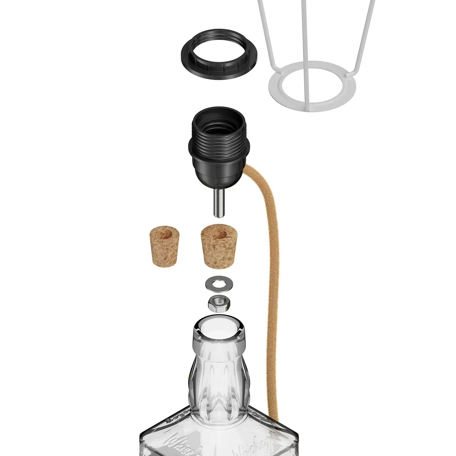 Настільна лампа ledscom.de Flako Cork E27 60 Вт Натуральний бежевий, фото №3