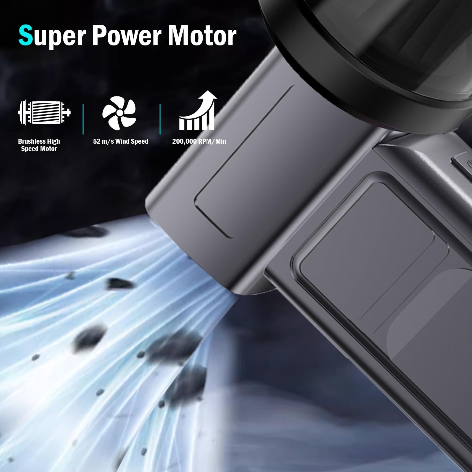 Электрическая воздуходувка Mini Blower 4 скорости 130 000 об/с 4000 мАч, фото №2