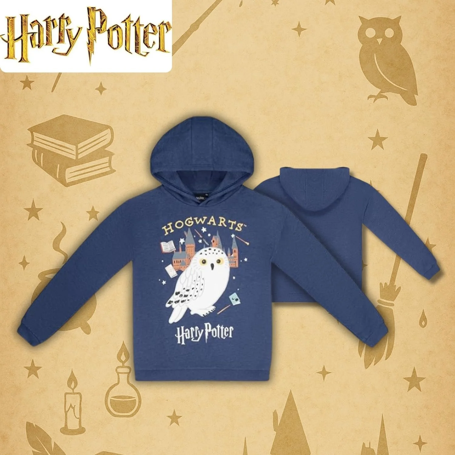 Худі Harry Potter Hedwick для дітей, дівчат, хлопчиків, підлітків, офіційний мерч, фото №6