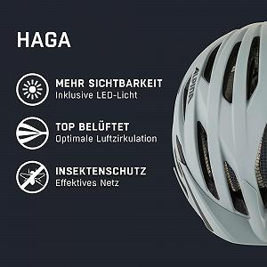 Шлем велосипедный ALPINA Haga с интегрированным LED светом для взрослых, с амортизацией, безопасный и оптимально регулируемый synthetic.ua - Фото 1