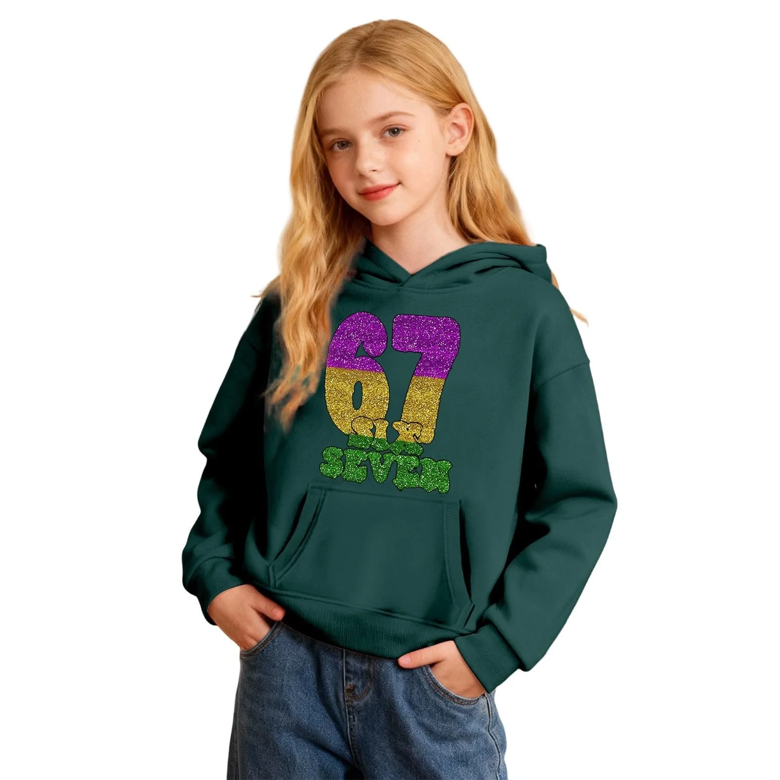 Худі 67 для дітей з карнавальним візерунком, м'який флісовий пуловер, фото №1