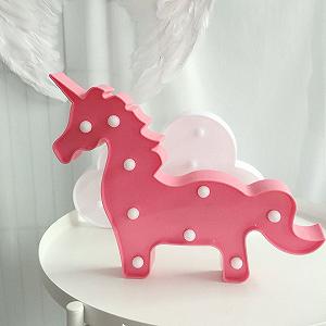 Світильник Trendario LED Ночнічник для дітей Бордовий Одноріг Рожевий - Фото 1