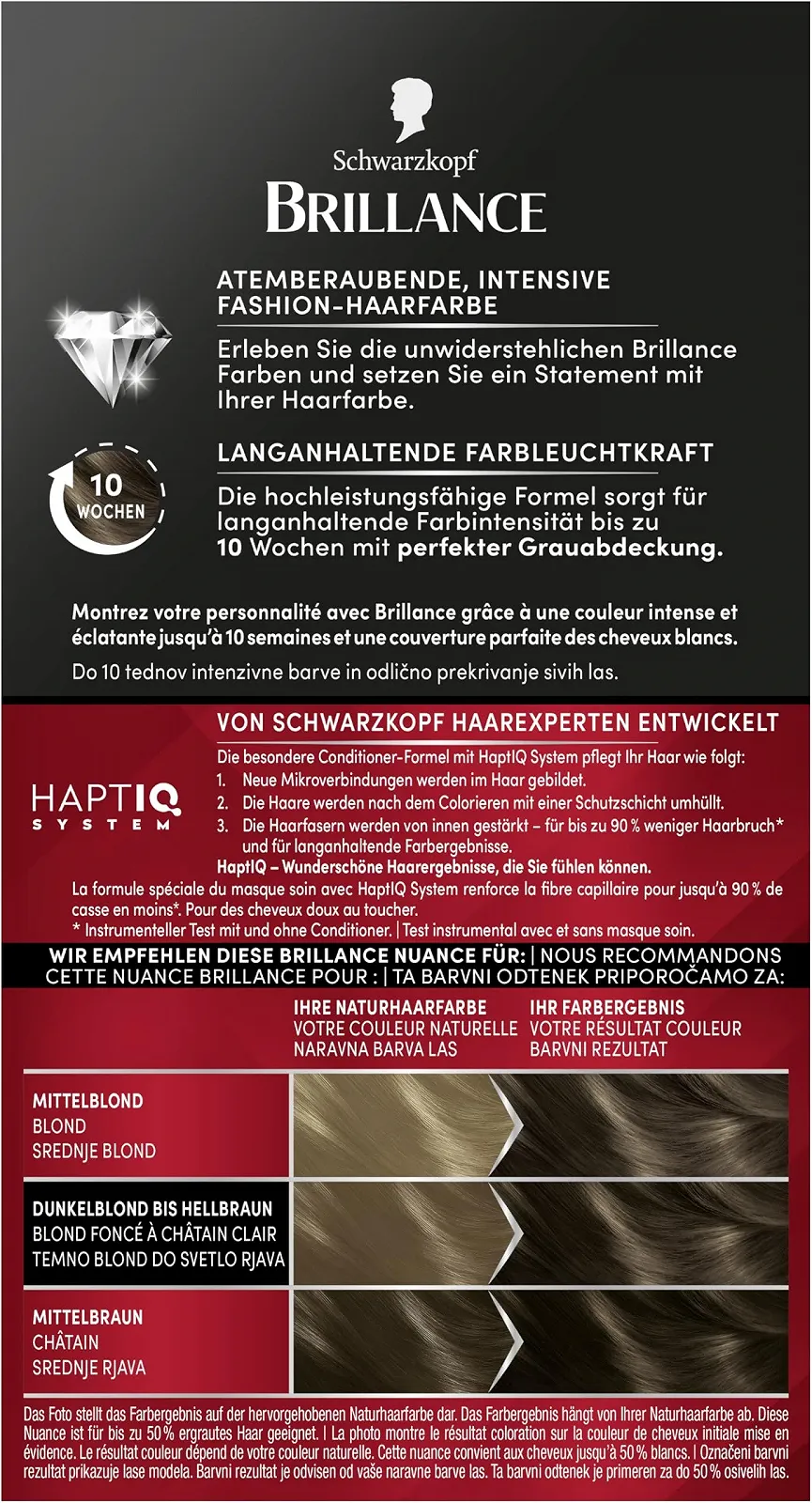 Крем-фарба для волосся Brillance Intensive Colour Cream 877 Попелястий Світло-Коричневий (2 x 170 мл), стійка фарба для волосся з діамантовим блиском та кондиціонером, фарбування на 10 тижнів інтенсивності кольору та 100% покриття сивини, фото №2 Крем-фарба для волосся Brillance Intensive Colour Cream 877 Попелястий Світло-Коричневий (2 x 170 мл), стійка фарба для волосся з діамантовим блиском та кондиціонером, фарбування на 10 тижнів інтенсивності кольору та 100% покриття сивини, фото №2