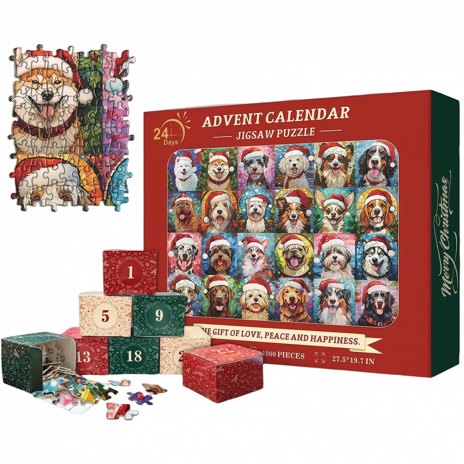 Пазл-адвент-календарь Dog Advent Calendar 2025 1000 элементов Рождественский, фото №1