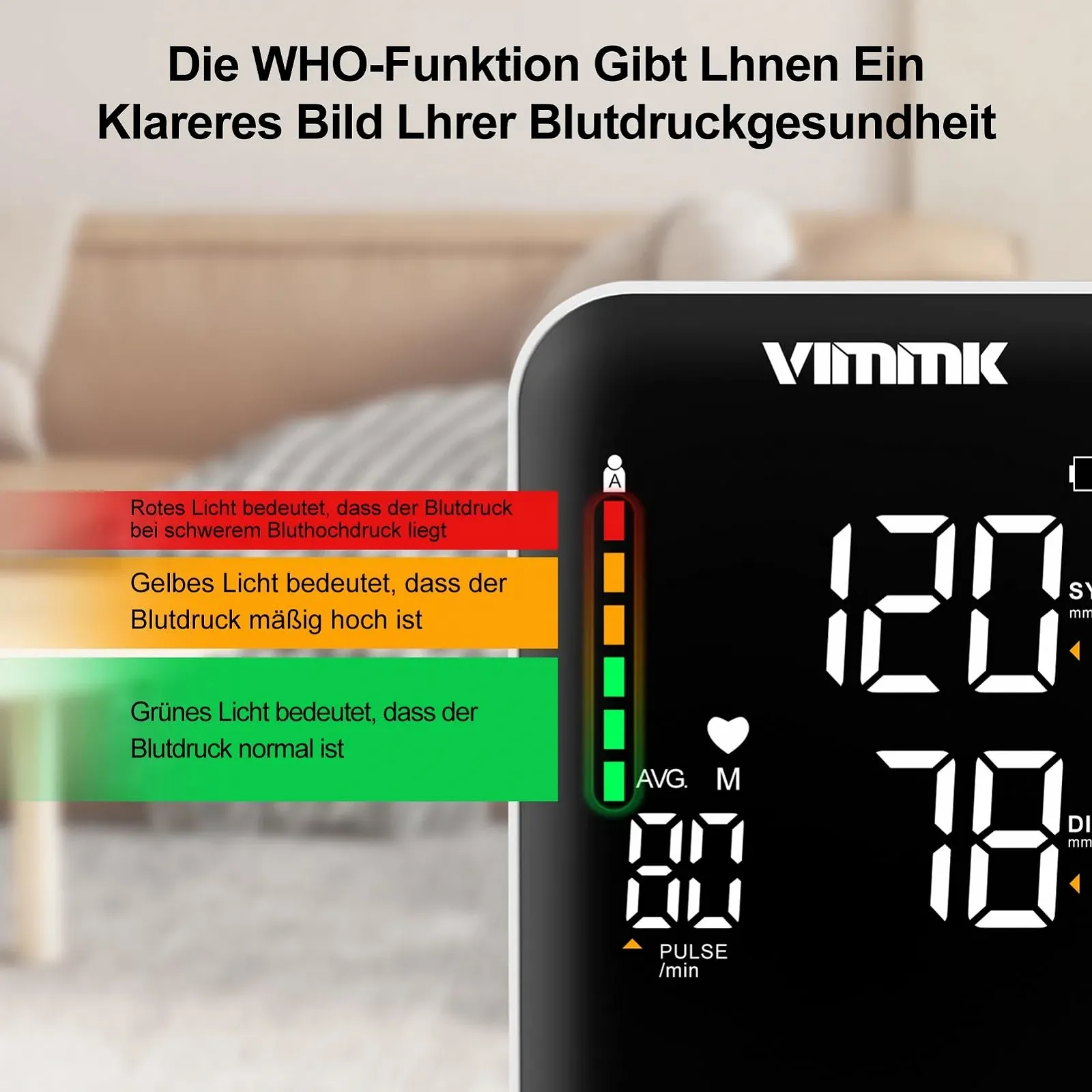 Тонометр Vimmk Upper Arm Digital LED 2 x 120 22-40 см, фото №6
