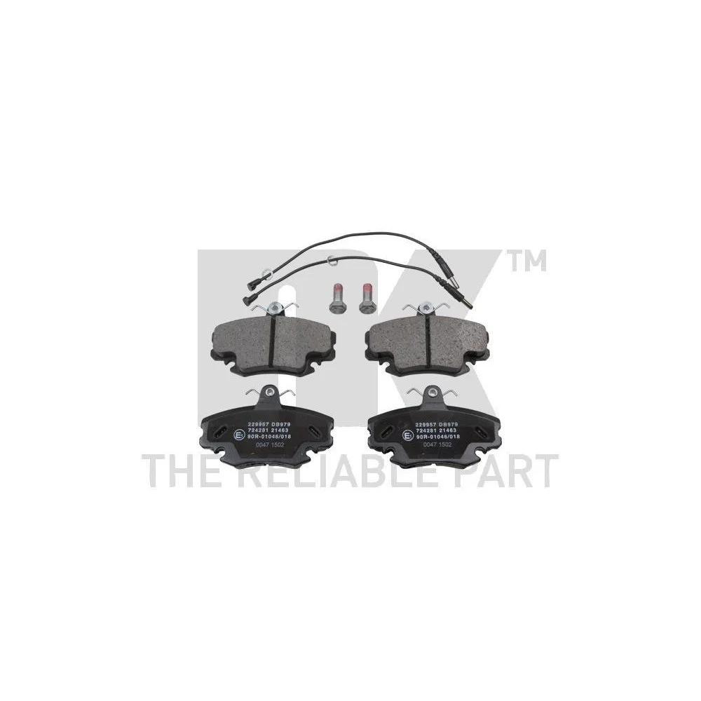 Комплект гальмівних колодок дискового гальма NK 229957 для LADA PEUGEOT RENAULT DACIA ALPINE, фото №1