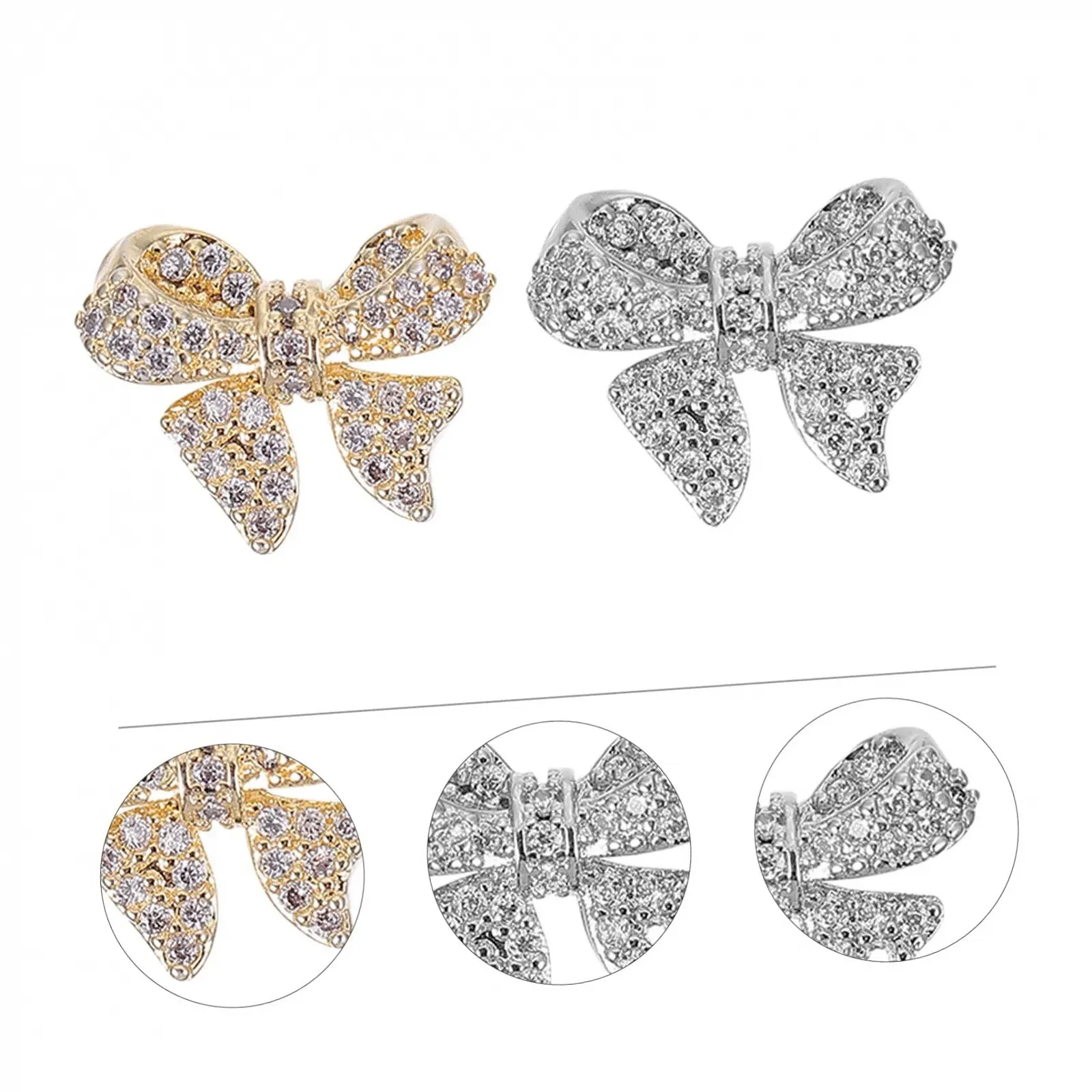 FRCOLOR 15 шт. зі стразами та дизайном бантиків, стійкі до вицвітання, для творчого дизайну, фото №5