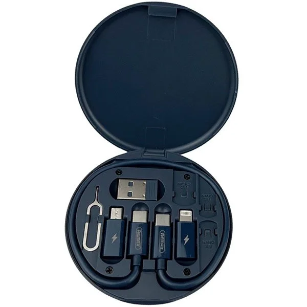 Набір перехідників для телефону з кабелем для заряджання Remax RC-190 6в1, синій, фото №2 Набір перехідників для телефону з кабелем для заряджання Remax RC-190 6в1, синій, фото №2