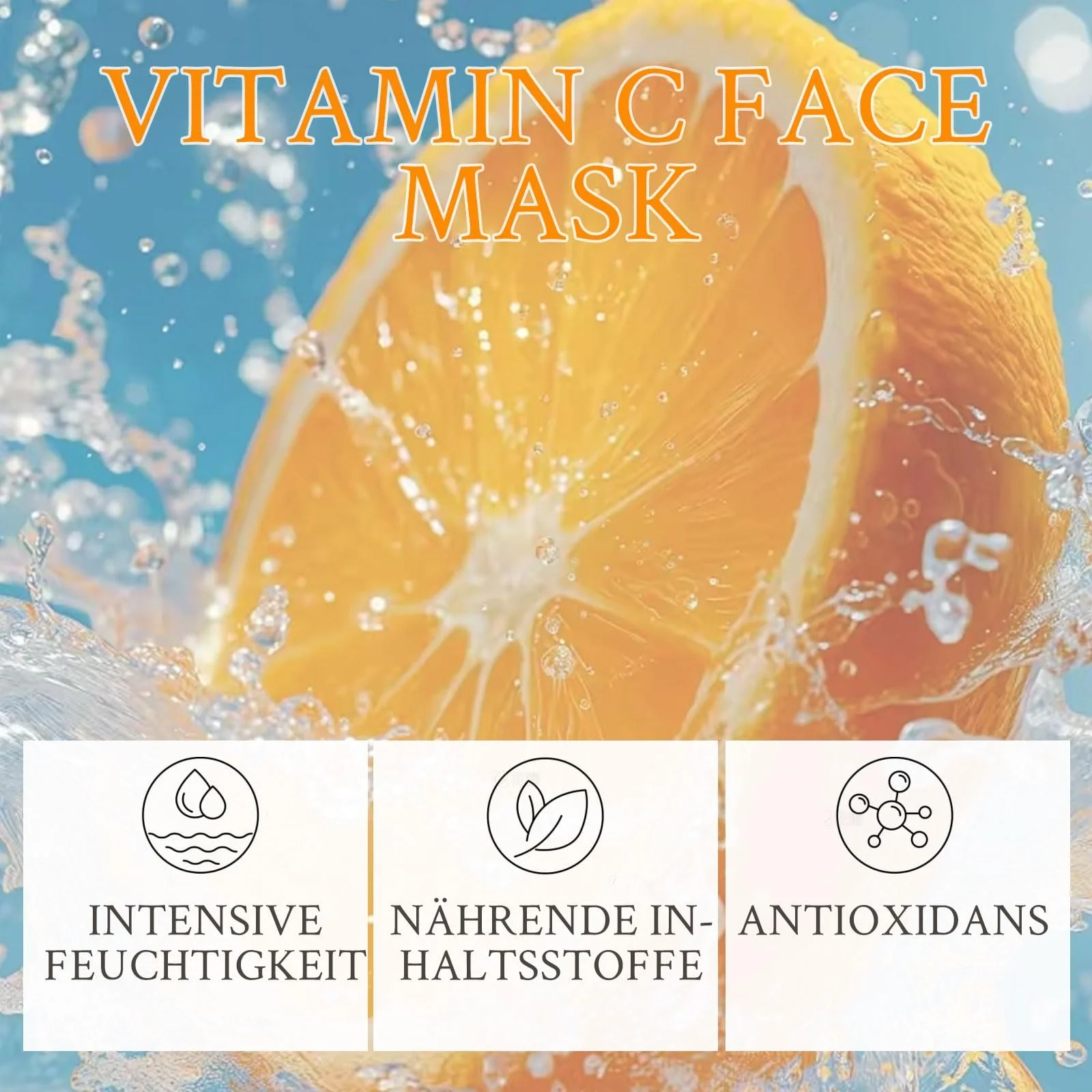 Тканевая маска для лица Altherona Korean с экстрактом апельсина, маска для лица с витамином C, увлажняющая маска для лица, для женщин, набор питательных масок для лица, тканевые маски улучшают тусклость, антиоксидант, 7 штук, фото №1