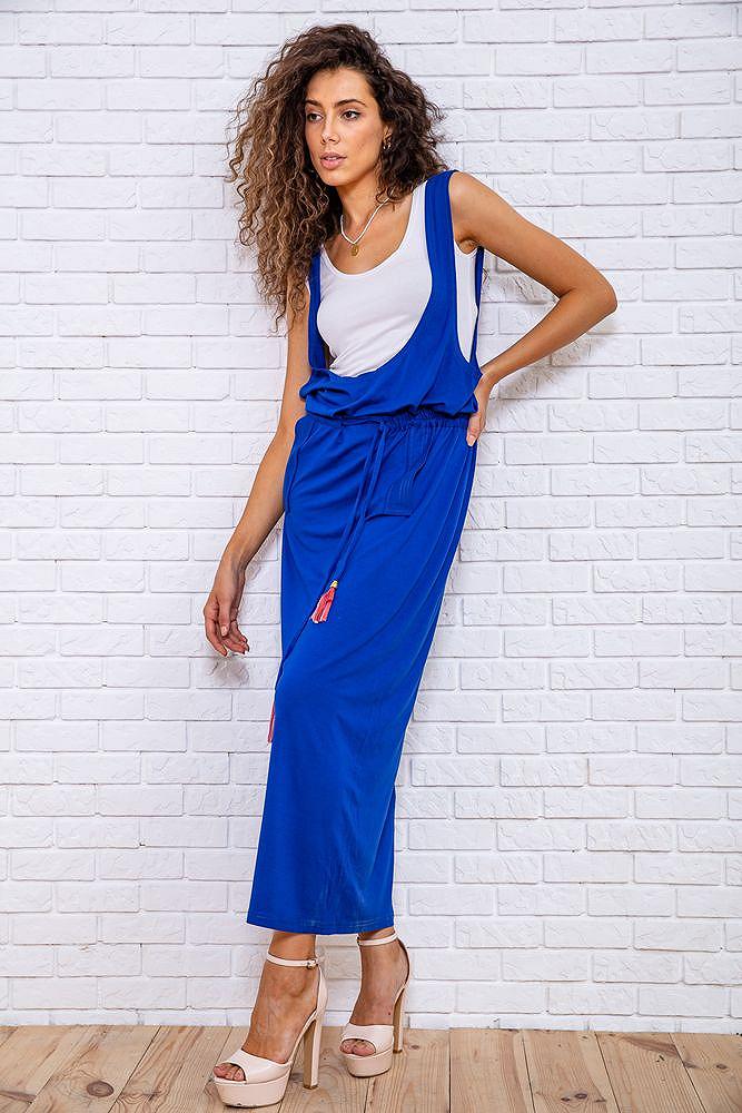 Довгий трикотажний костюм кольору електрик 167R5-7, фото №2