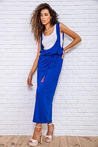 Длинное трикотажное платье цвета электрик 167R5-7 synthetic.ua - Фото 1