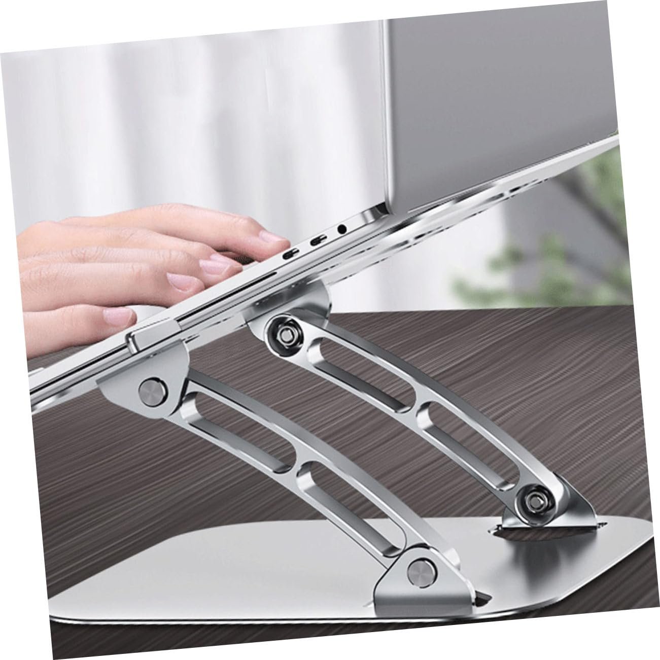 Підставка для ноутбука NUOBESTY Регульована Портативна Складана Алюмінієва, фото №5