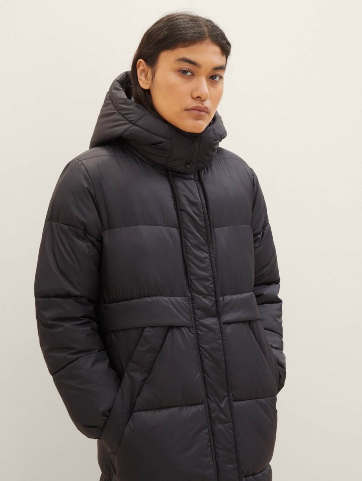 Куртка Puffer coat with a hood 1037596ХХ14482 Tom Tailor Чорний M, фото №3