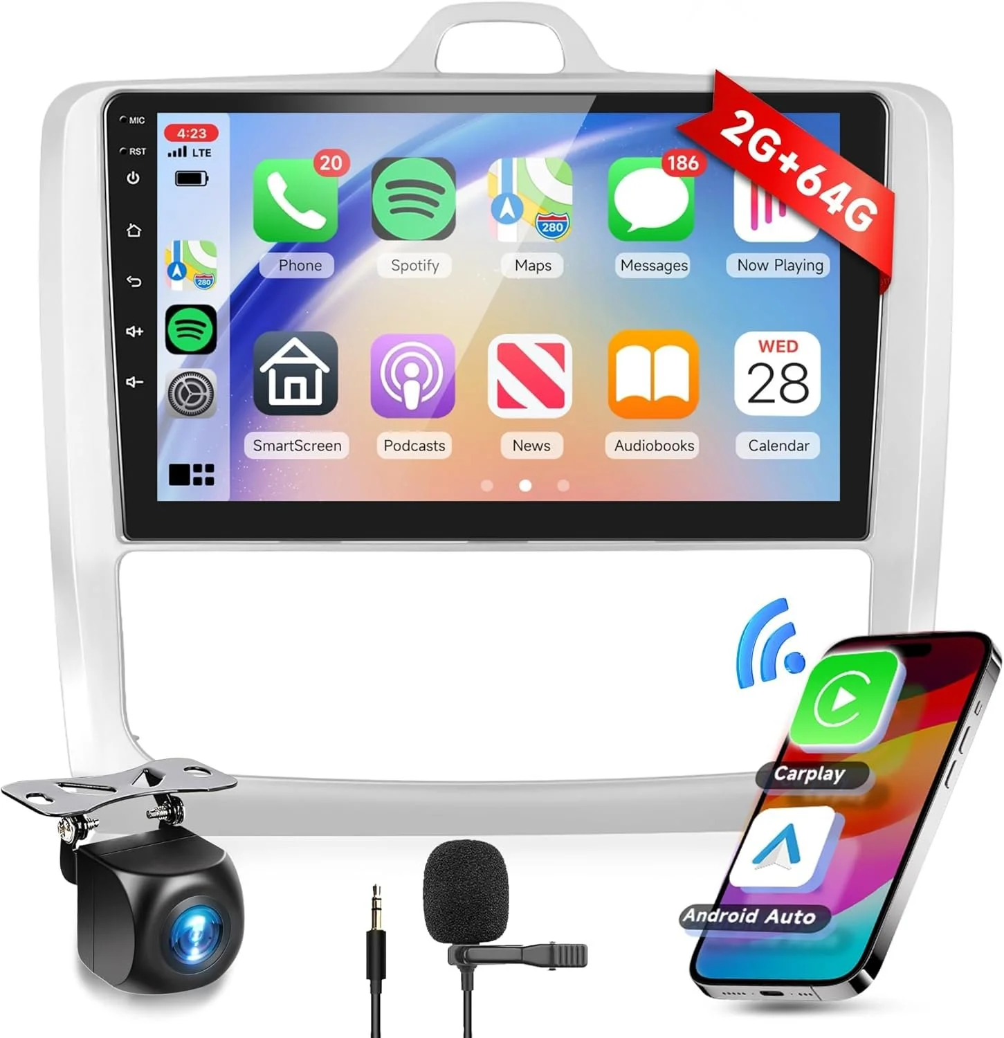 Штатна автомагнітола Rimoody для Ford Focus Exi MT 2 3 Mk 2/Mk 3 2004-2011 / 9" / Сенсорна / 2/64Гб / Android 13 / Apple CarPlay / Android Auto / Bluetooth / WI-FI / GPS / USB, фото №1