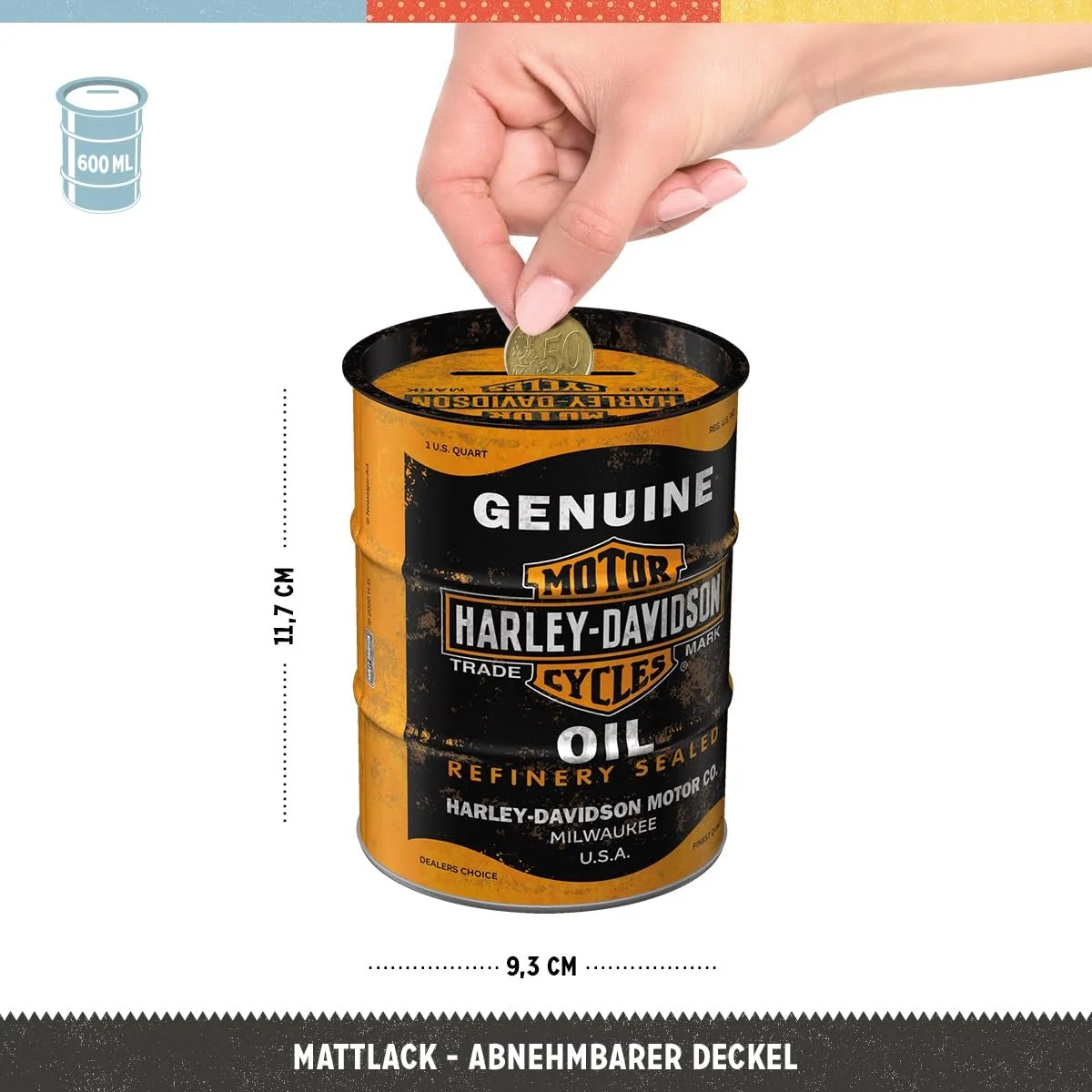 Копилка Nostalgic-Art Ретро Harley-Davidson - Genuine Oil, фото №2