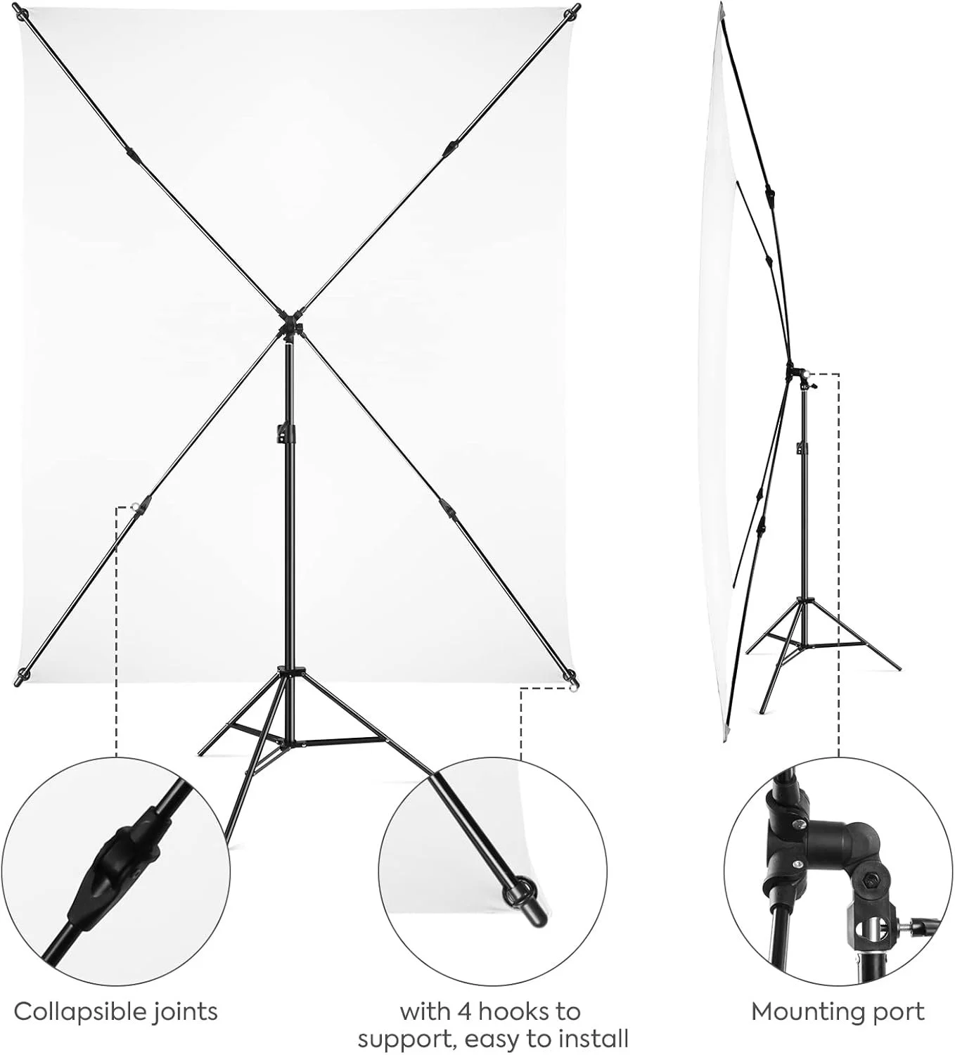 Білий фон Heorryn підставкою 1,5 х 2 м Білий, фото №4 Білий фон Heorryn підставкою 1,5 х 2 м Білий, фото №4