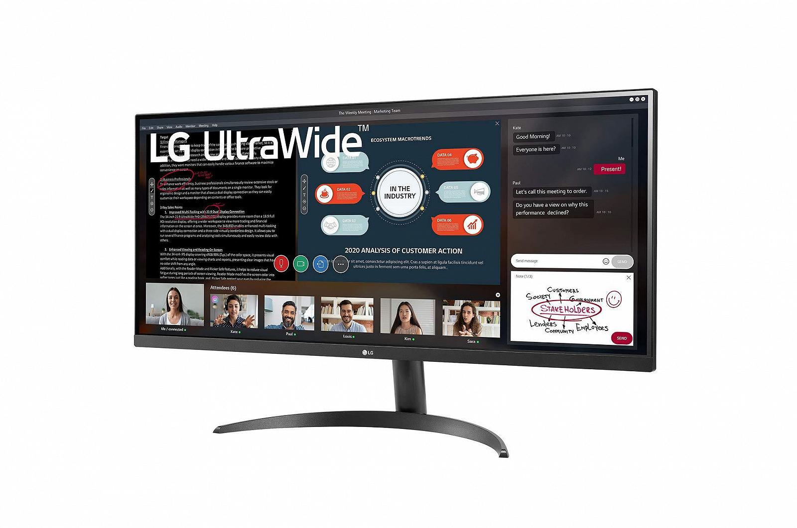 Монитор LG UltraWide 34WP500-B 86.7 см Full HD IPS 21:9 Черный, фото №2